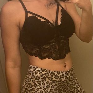 Black Lace Bralette Cami Top